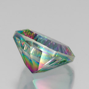 Quartzo místico multicolorido natural 16,05ct, almofada cortada, VVS