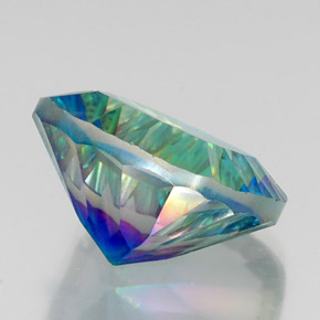 Quartzo místico multicolorido natural 21,65ct, almofada cortada, VS