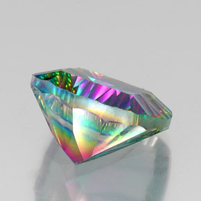 Quartzo Místico Top Rainbow Natural 15.37ct, Almofada cortada, VS