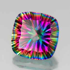 Quartzo Místico Top Rainbow Natural 14.38ct, Almofada cortada, VS