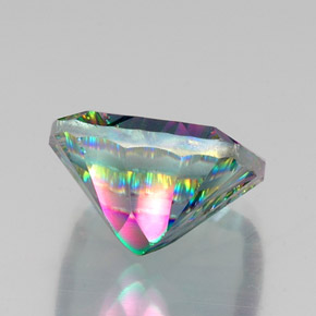 Quartzo Místico Top Rainbow Natural 14.38ct, Almofada cortada, VS