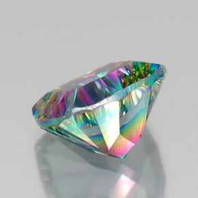 Quartzo Místico Top Rainbow Natural 15.32ct, Almofada cortada, VVS-VS