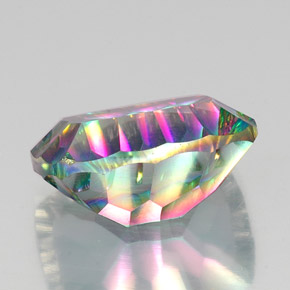 Quartzo místico multicolorido natural 20,15ct, almofada cortada, VS