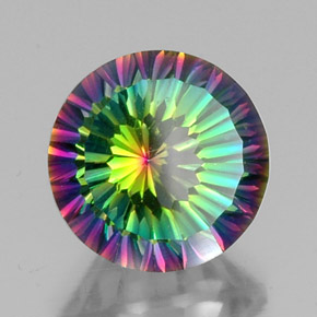 Quartzo místico multicolorido natural 9,96ct, corte redondo, VS