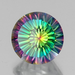 Quartzo místico multicolorido natural 9,94ct, corte redondo, VVS