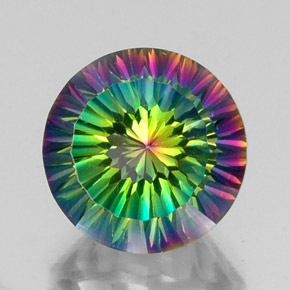 Quartzo místico multicolorido natural 10,20ct, corte redondo, VVS-VS
