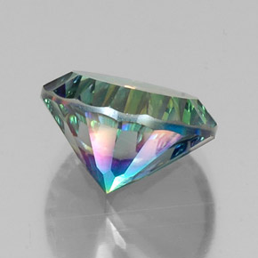 Quartzo místico multicolorido natural 9,17ct, corte redondo, VVS-VS