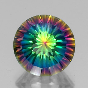 Quartzo Místico Top Rainbow Natural 9.28ct, Corte Redondo, VVS-VS