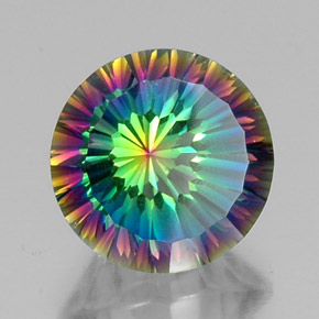 Quartzo Místico Top Rainbow Natural 9.28ct, Corte Redondo, VVS-VS