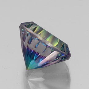 Quartzo místico multicolorido natural 10,26ct, corte redondo, VVS