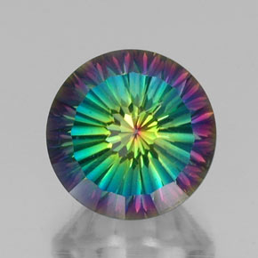 Quartzo místico multicolorido natural 10,65ct, corte redondo, VVS-VS