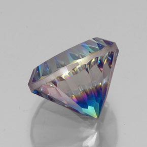 Quartzo místico multicolorido natural 10,65ct, corte redondo, VVS-VS