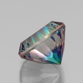 Quartzo místico multicolorido natural 10,95ct, corte redondo, VVS