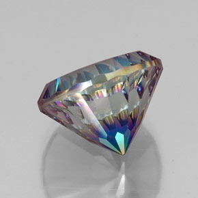 Quartzo místico multicolorido natural 9,87ct, corte redondo, VVS-VS