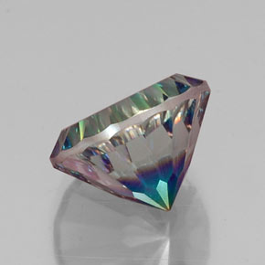 Quartzo místico multicolorido natural 9,52ct, corte redondo, VVS-VS