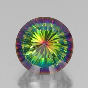 Quartzo místico multicolorido natural 10,07ct, corte redondo, VS