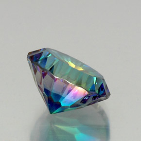 Quartzo místico multicolorido natural 8,64ct, corte redondo, VVS-VS