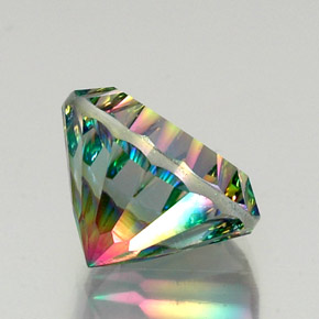 Quartzo místico multicolorido natural 12,84ct, corte redondo, VVS-VS