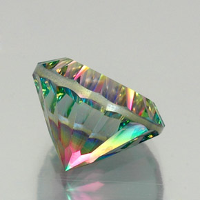 Quartzo místico multicolorido natural 12,30ct, corte redondo, VVS