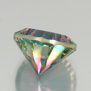 Quartzo místico multicolorido natural 11,81ct, corte redondo, VVS