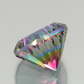 Quartzo místico multicolorido natural 12,85ct, corte redondo, VVS