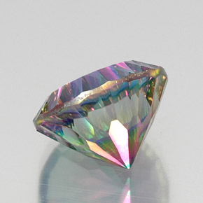 Quartzo místico multicolorido natural 11,90ct, corte redondo, VVS