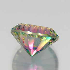 Quartzo místico multicolorido natural 11,52ct, corte redondo, VVS-VS
