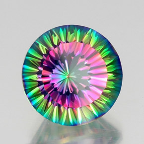 Quartzo Místico Top Rainbow Natural 12.22ct, Corte Redondo, VVS