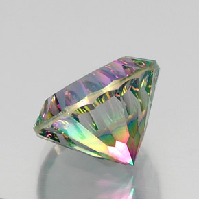 Quartzo Místico Top Rainbow Natural 12.22ct, Corte Redondo, VVS