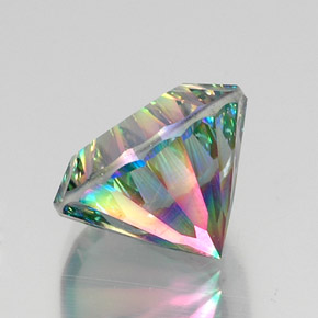 Quartzo místico multicolorido natural 12,20ct, corte redondo, VVS