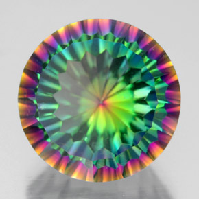 Quartzo Místico Top Rainbow Natural 9.83ct, Corte Redondo, VS