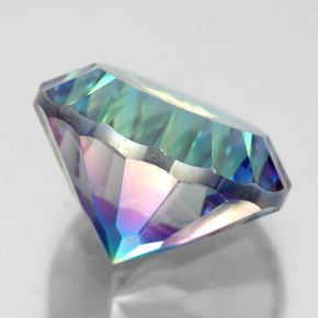 Quartzo místico multicolorido natural 9,77ct, corte redondo, VVS