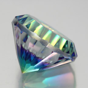 Quartzo místico multicolorido natural 10,47ct, corte redondo, VS