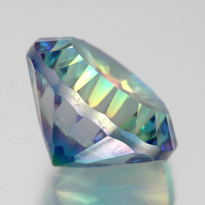 Quartzo místico multicolorido natural 9,56ct, corte redondo, VVS-VS