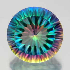 Quartzo Místico Top Rainbow Natural 9.16ct, Corte Redondo, VVS