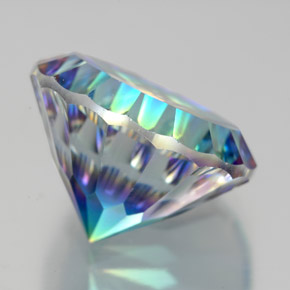 Quartzo místico multicolorido natural 9,48ct, corte redondo, VVS