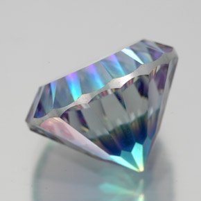 Quartzo místico multicolorido natural 10,16ct, corte redondo, VVS-VS