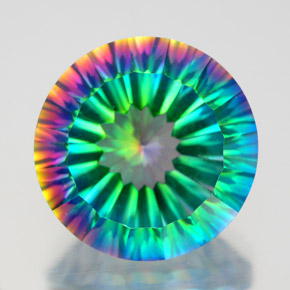 Quartzo Místico Top Rainbow Natural 9.80ct, Corte Redondo, VVS