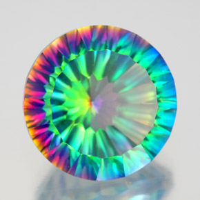 Quartzo Místico Top Rainbow Natural 9.80ct, Corte Redondo, VVS