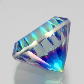 Quartzo místico multicolorido natural 10,64ct, corte redondo, VVS-VS