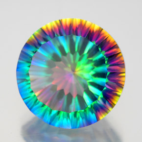 Quartzo Místico Top Rainbow Natural 9.55ct, Corte Redondo, VVS-VS
