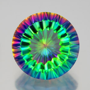 Quartzo místico multicolorido natural 9,50ct, corte redondo, VVS-VS