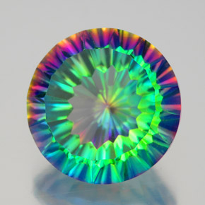 Quartzo místico multicolorido natural 9,50ct, corte redondo, VVS-VS