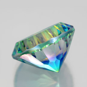 Quartzo místico multicolorido natural 9,50ct, corte redondo, VVS-VS