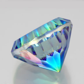 Quartzo místico multicolorido natural 10,37ct, corte redondo, VVS-VS