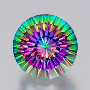 Quartzo Místico Top Rainbow Natural 12.51ct, Corte Redondo, VS