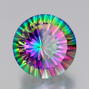 Quartzo Místico Top Rainbow Natural 12.51ct, Corte Redondo, VS