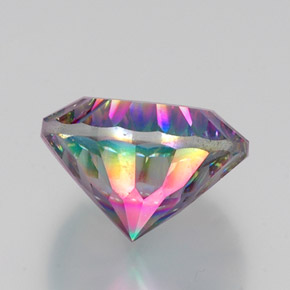 Quartzo místico multicolorido natural 11,61ct, corte redondo, VS