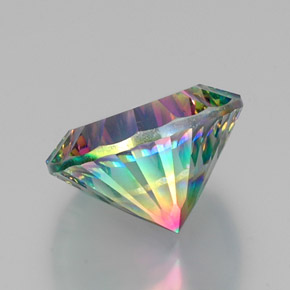 Quartzo místico multicolorido natural 10,90ct, corte redondo, VVS-VS