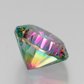 Quartzo místico multicolorido natural 11,63ct, corte redondo, VVS-VS